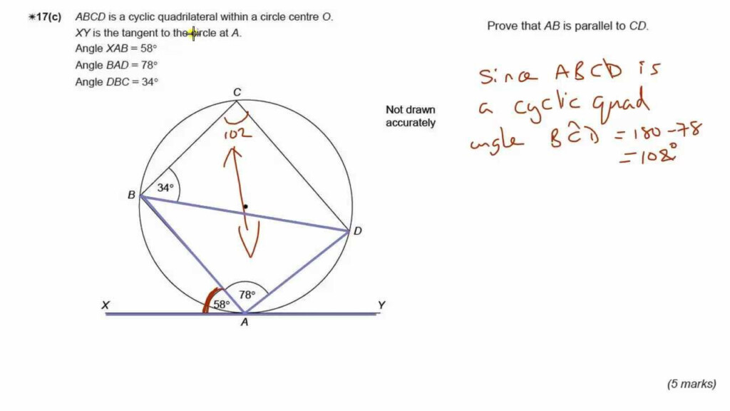 GCSE Maths Revision Exam Practice Circle Theorems Alternate Segment 