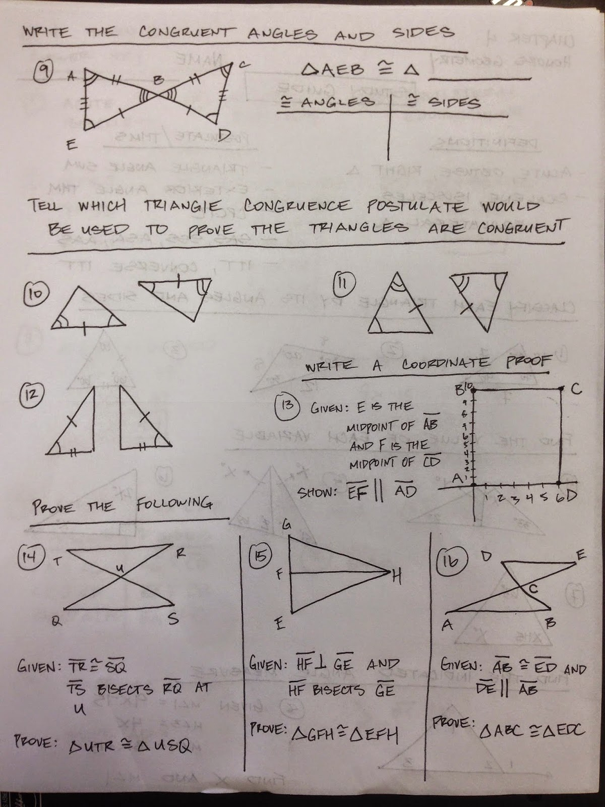 Honors Geometry Vintage High School October 2014