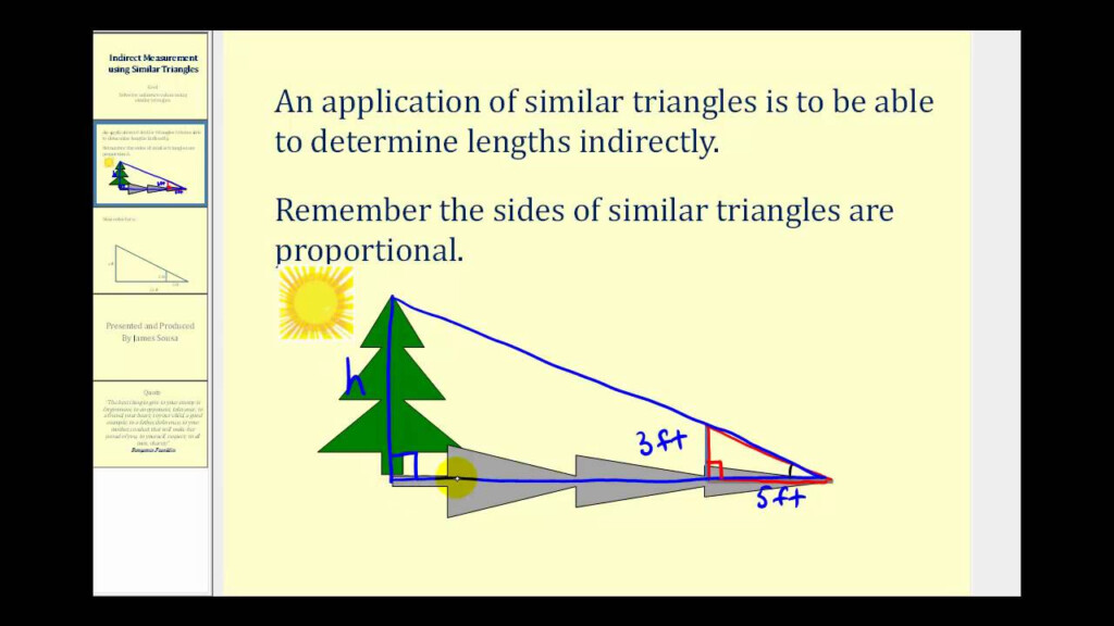 Indirect Measurement Using Similar Triangles YouTube