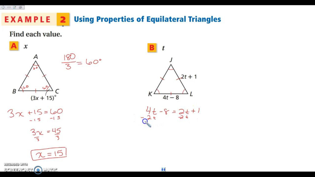 isosceles and equilateral triangles worksheet answer key