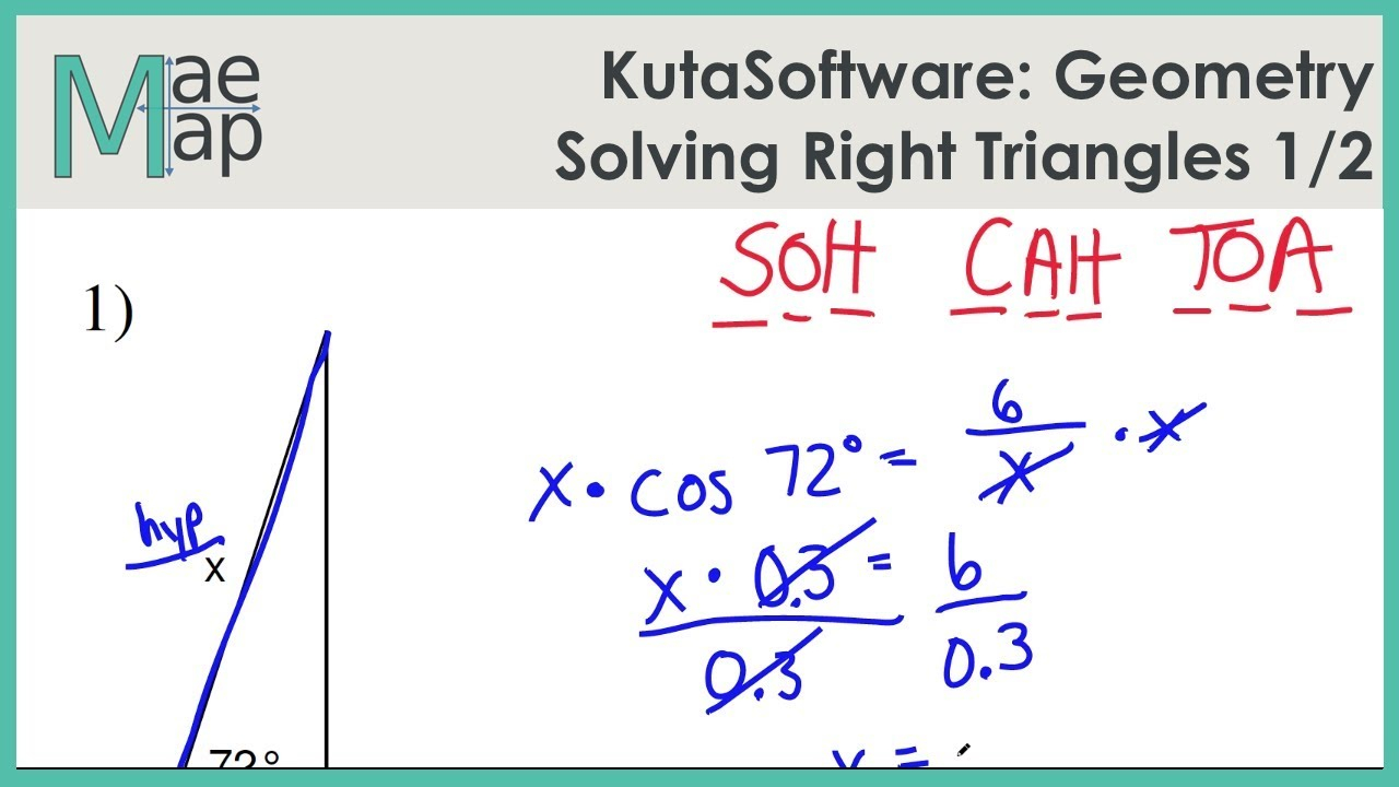 Kuta Software Solving Right Triangles Worksheet Answers With Work 