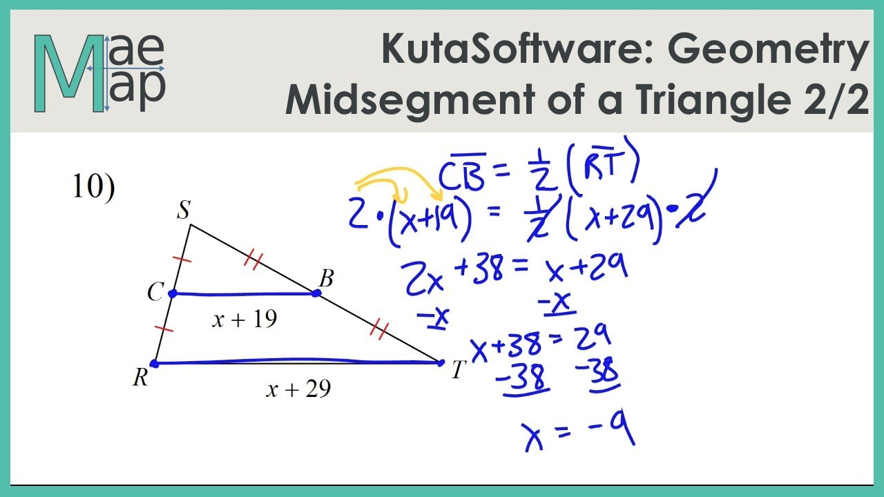 KutaSoftware Geometry Midsegment Of A Triangle Part 2 YouTube