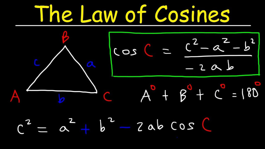 Law Of Cosines Finding Angles Sides SSS SAS Triangles 