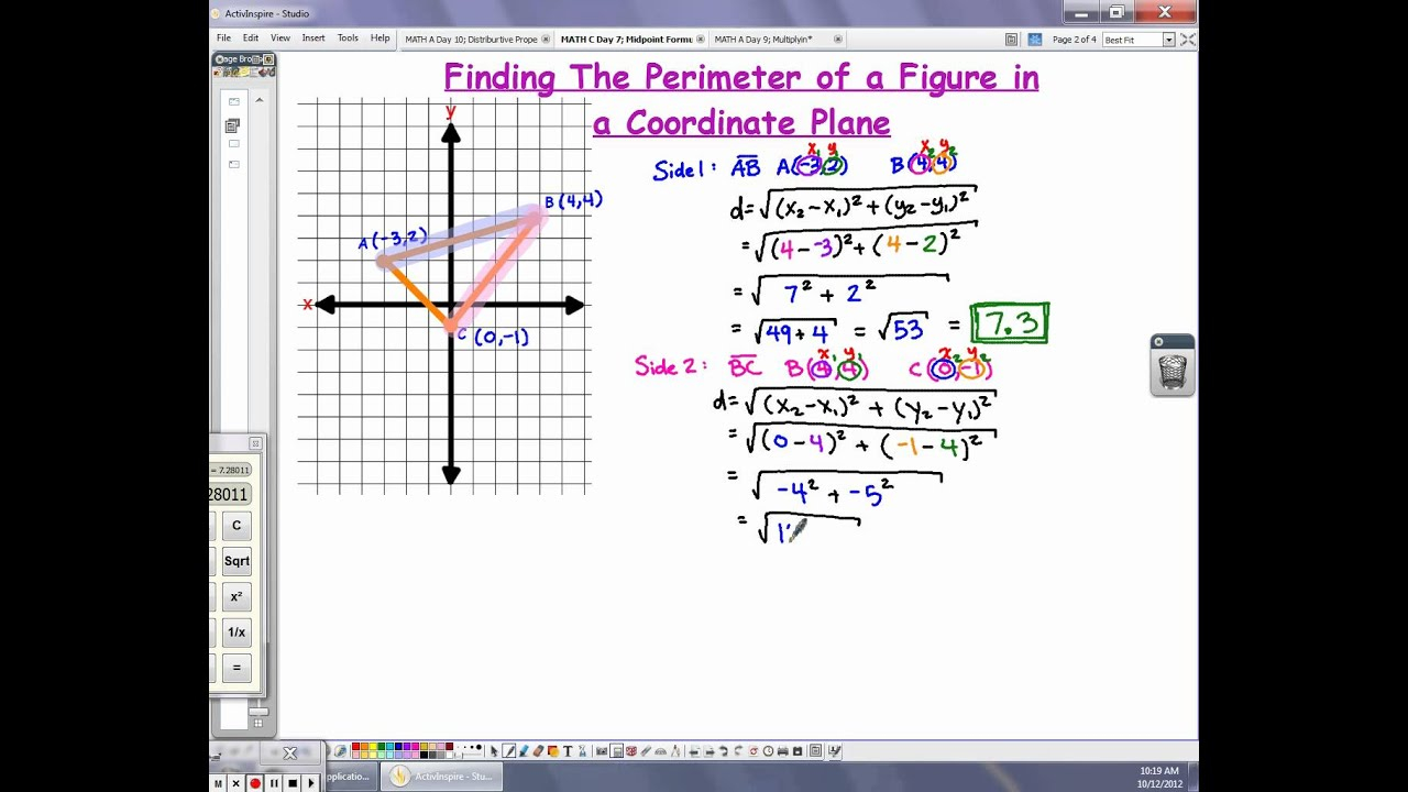 MATH C Day 7 Finding The Perimeter Using The Distance Doovi