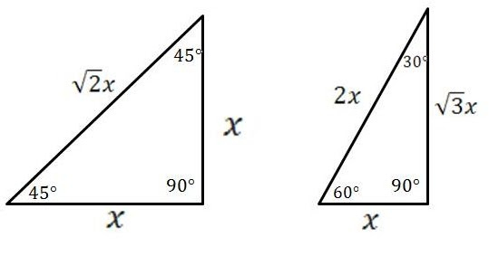 Mathcounts Notes Special Right Triangles 30 60 90 And 45 45 90 