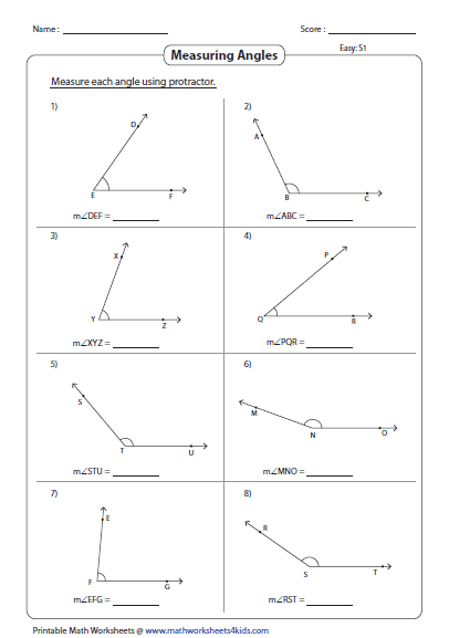 Measuring Angles And Protractor Worksheets