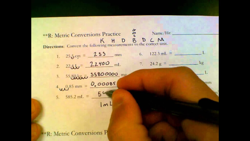 Metric Conversions Practice Answer Key YouTube