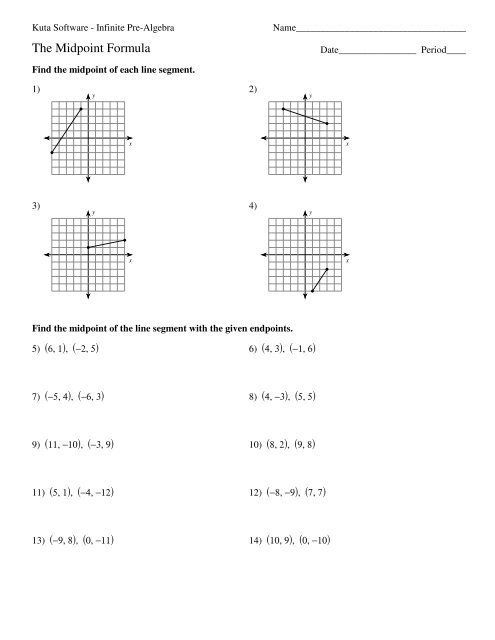 Midpoint And Distance Worksheet Midpoint Formula Kuta Software