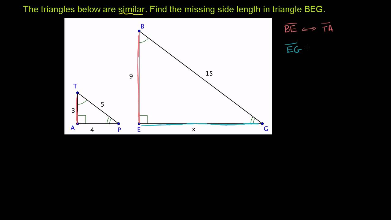 Missing Measurements For Similar Triangles YouTube