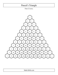 Pascals Triangle Worksheet - TraingleWorksheets.com