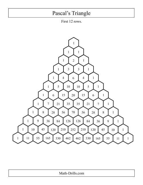 Pascal s Triangle First 12 Rows A