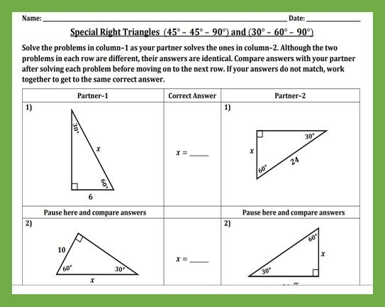 Pin By Maya Khalil On Geometry Special Right Triangle Right Triangle