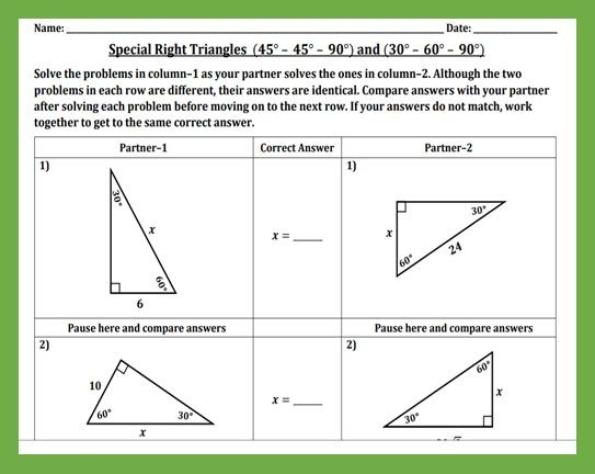 Pin By Maya Khalil On Geometry Special Right Triangle Right Triangle 