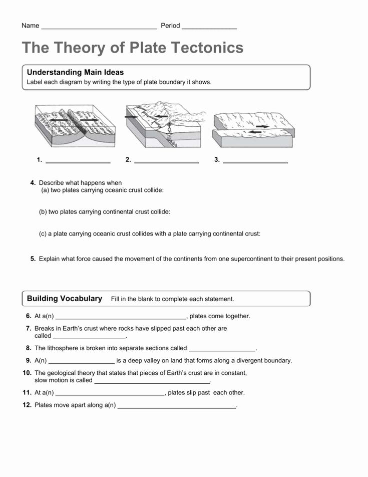 Plate Tectonics Worksheet Answers Unique Theory Of Plate Tectonics 