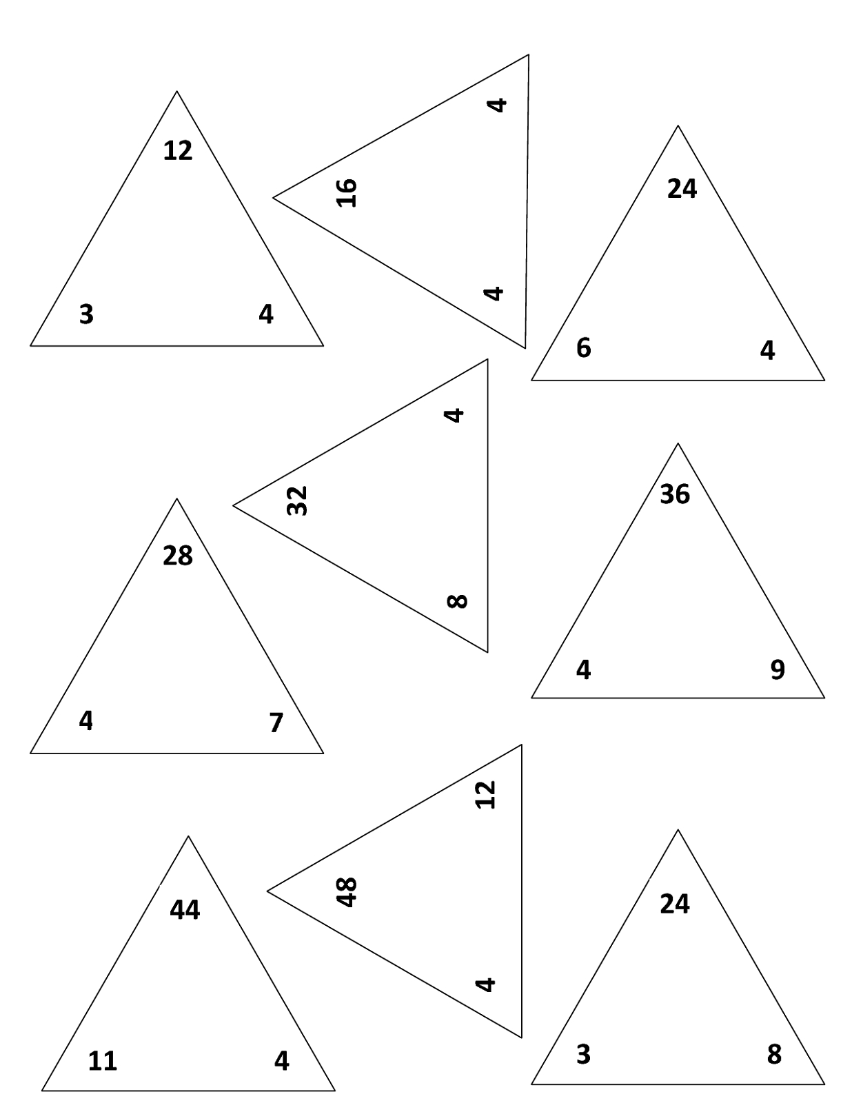 Printable Multiplication Triangles PrintableMultiplication