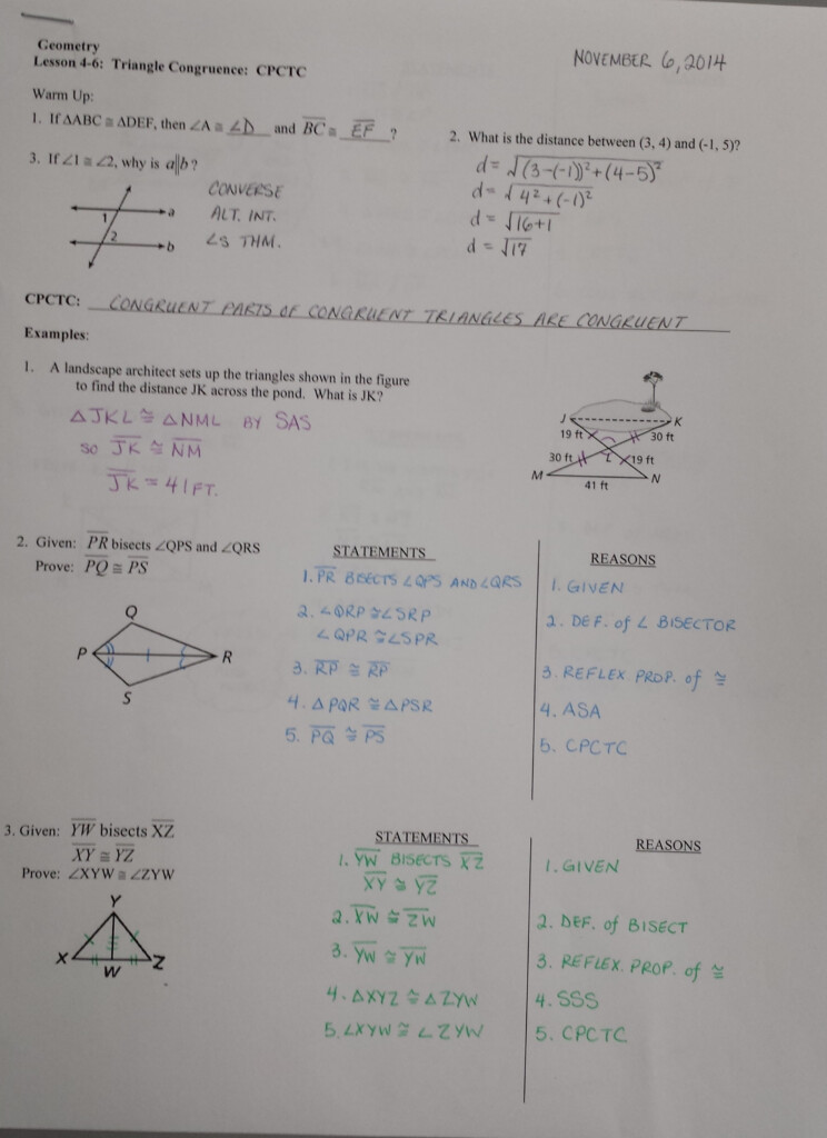 Proving Triangles Congruent Worksheet Answer Key Geometry Proof 
