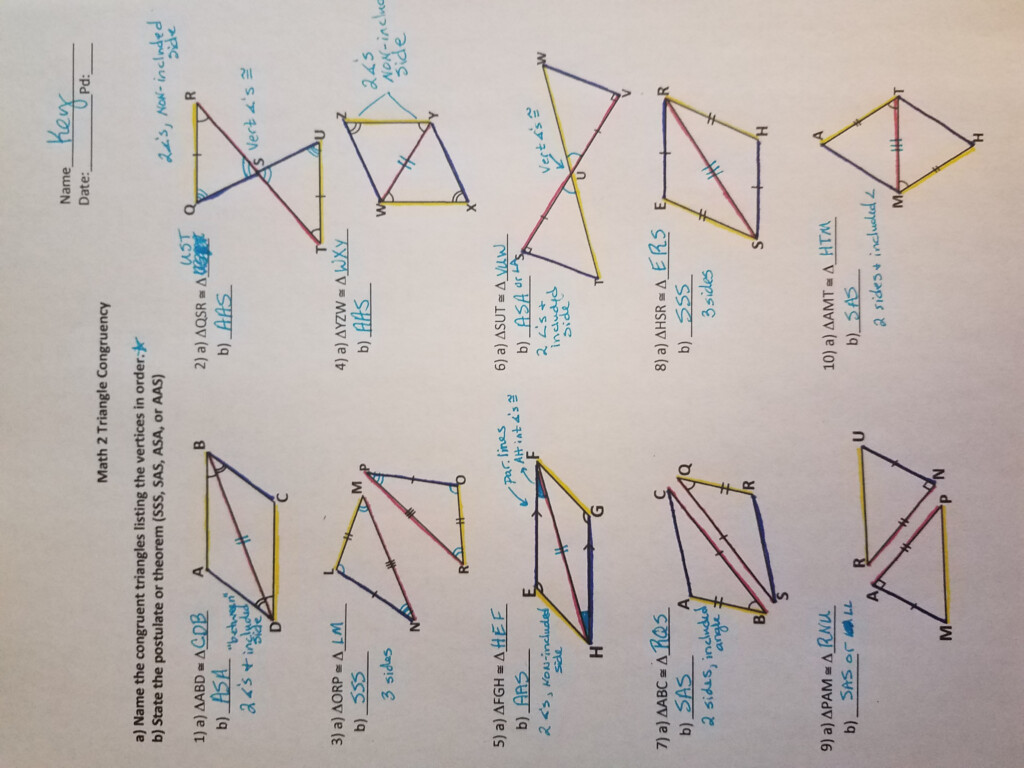 Proving Triangles Congruent Worksheet Nidecmege 8772