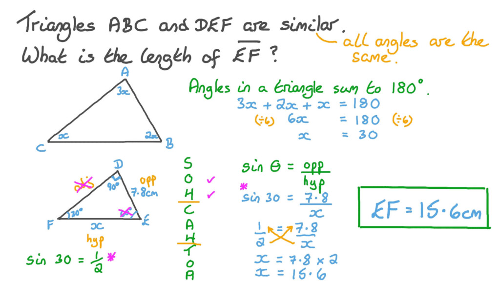 Question Video Finding The Unknown Lengths In A Triangle Given The 