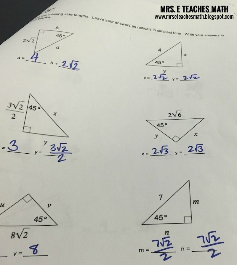 Right Triangle Practice Worksheet Answers Free Download Qstion co