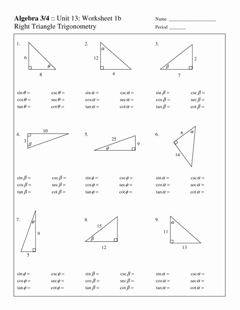 Right Triangle Trig Worksheet Answers Beautiful Free Fact Triangles 