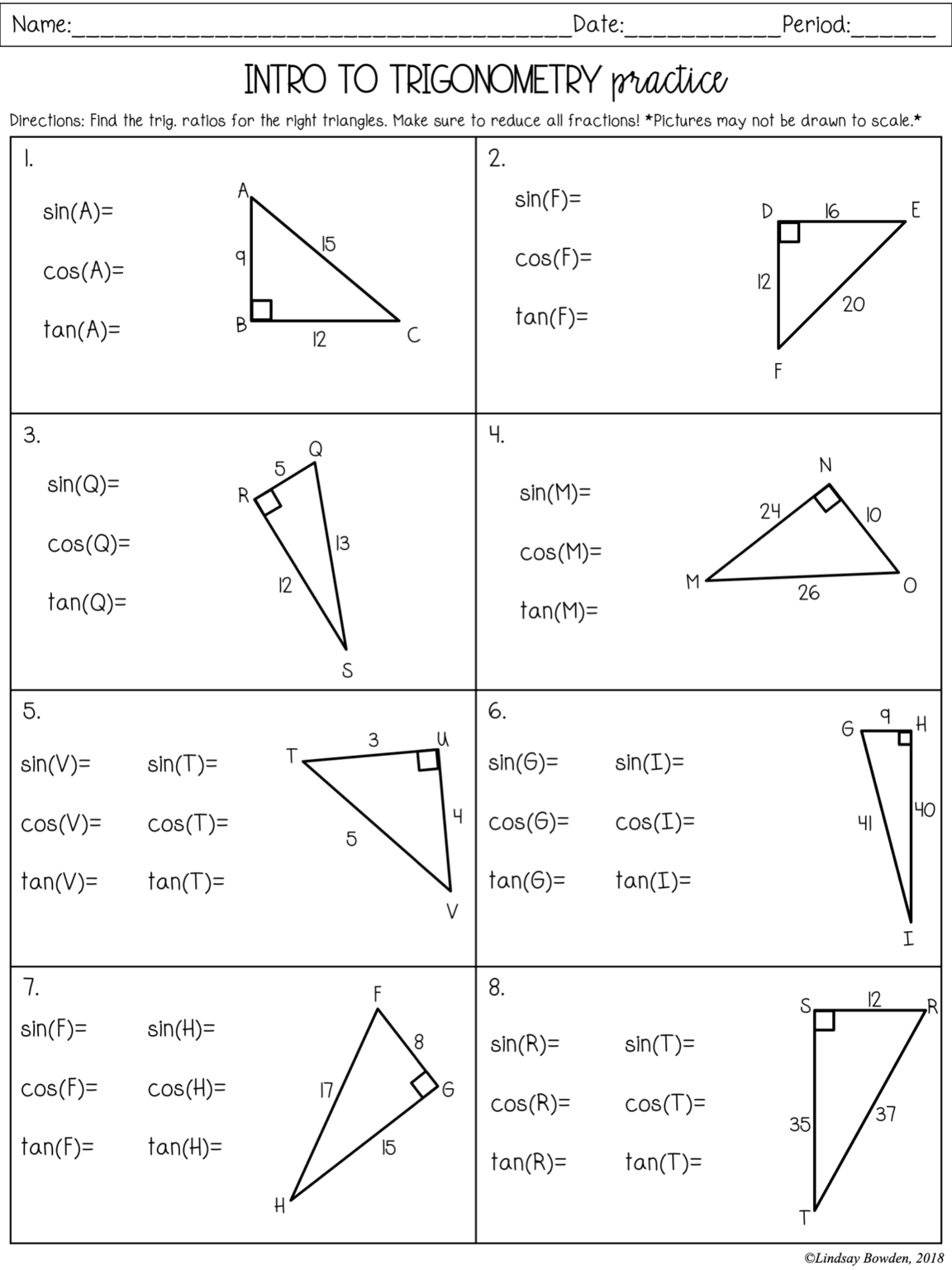 Right Triangle Word Problems Worksheet With Answers Pdf 6911
