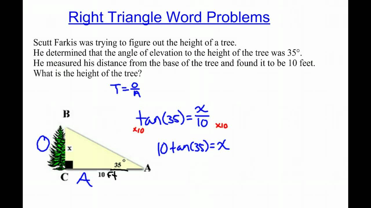 Right Triangle Word Problems multiply YouTube