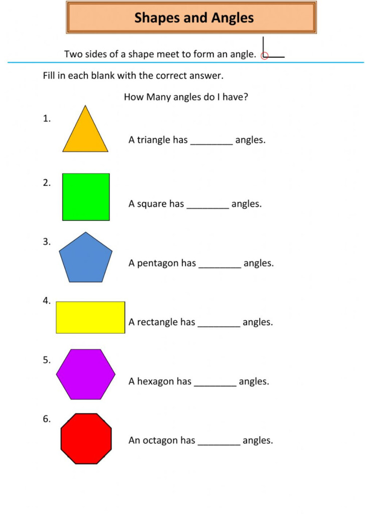 Shapes And Angles Interactive Worksheet