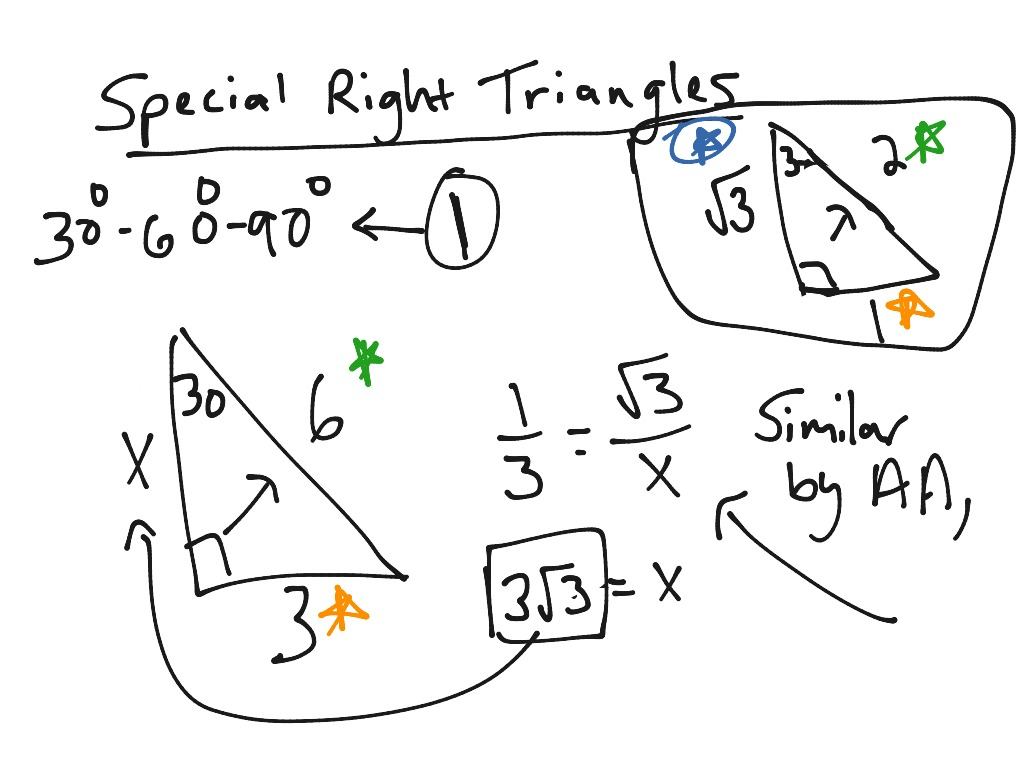 ShowMe Multi step Special Right Triangles