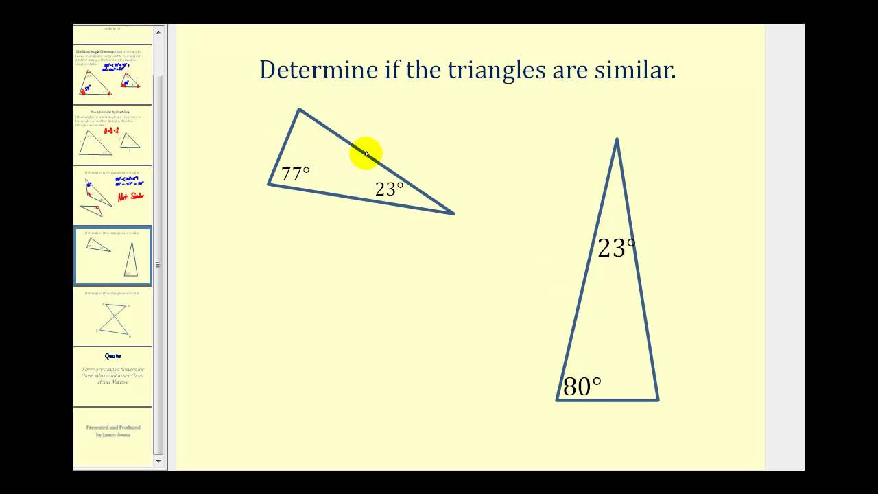 Similar Triangles Using Angle Angle YouTube