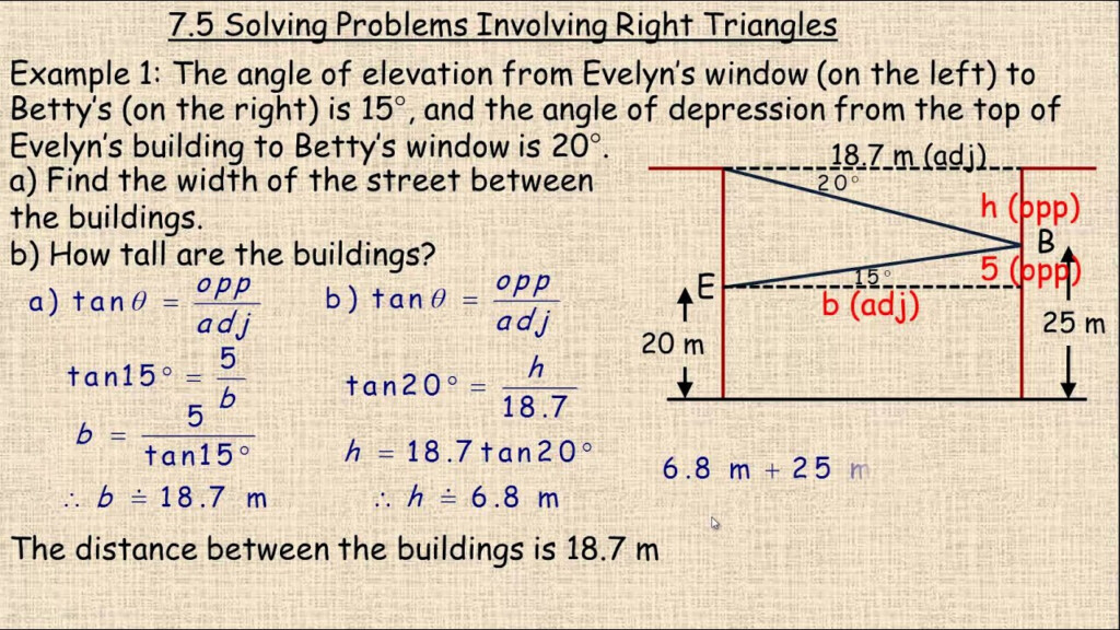 Solving Problems Involving Right Triangles YouTube