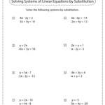 Solving Systems Of Equations By Substitution Worksheets Math Monks