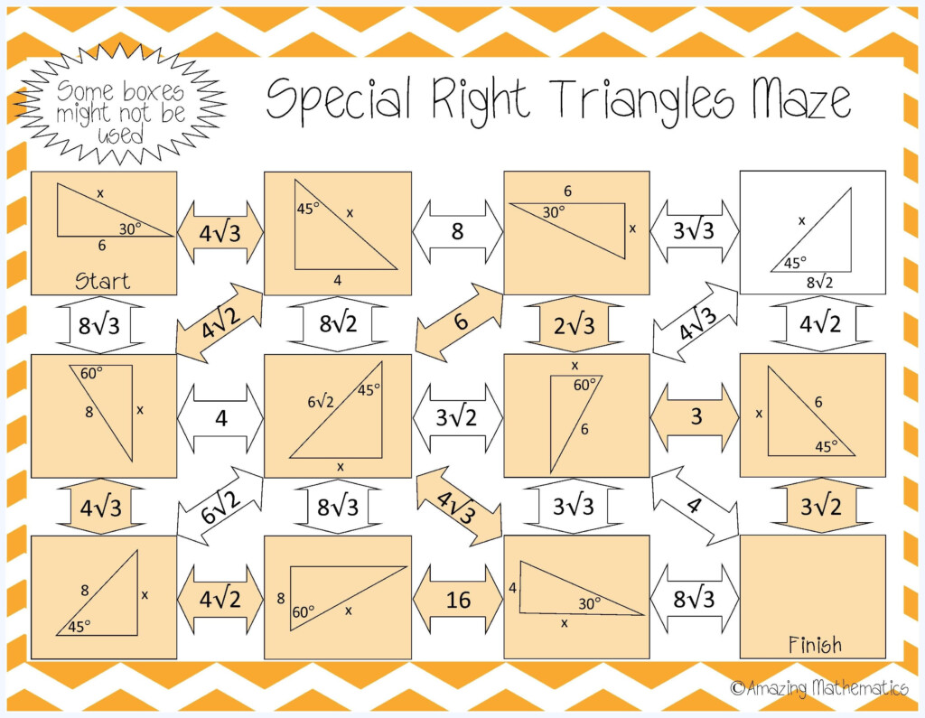 Special Right Triangles Maze Special Right Triangle Triangle 