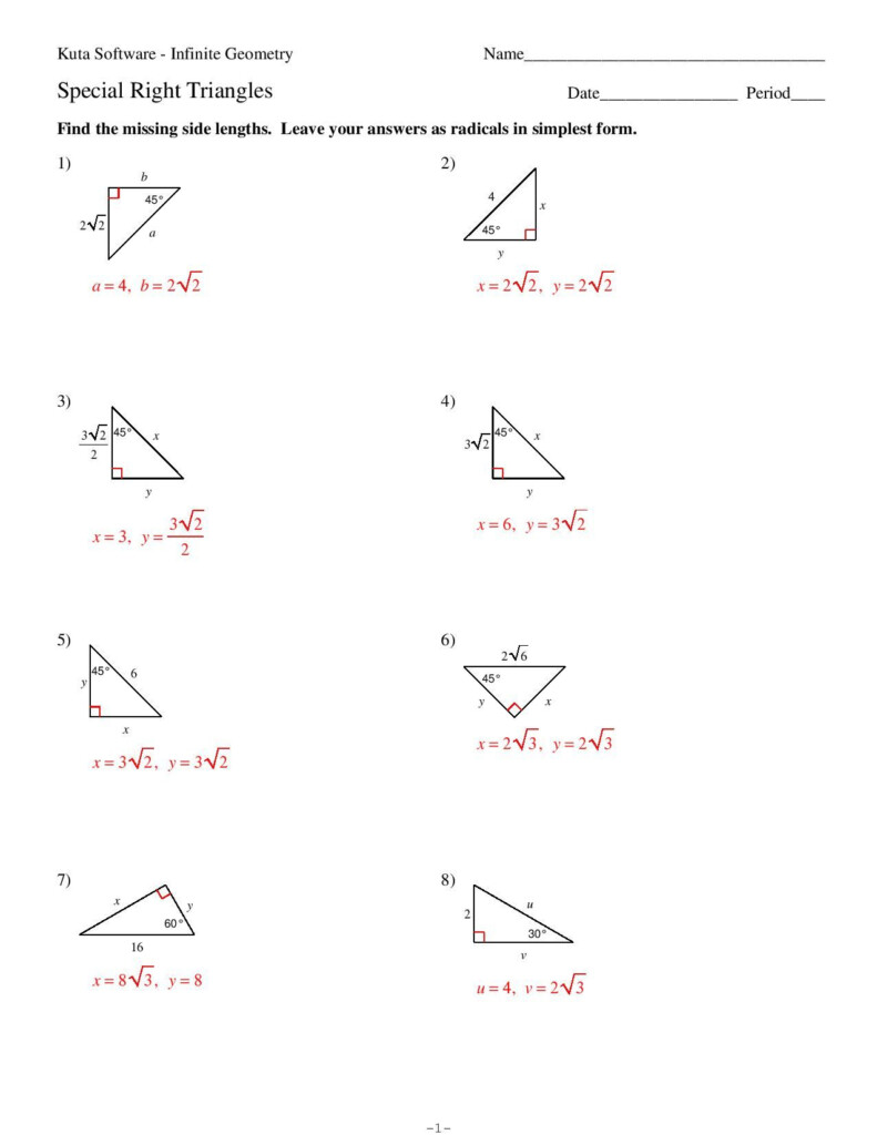 Special Right Triangles Worksheet Answers Key Schematic And Wiring 