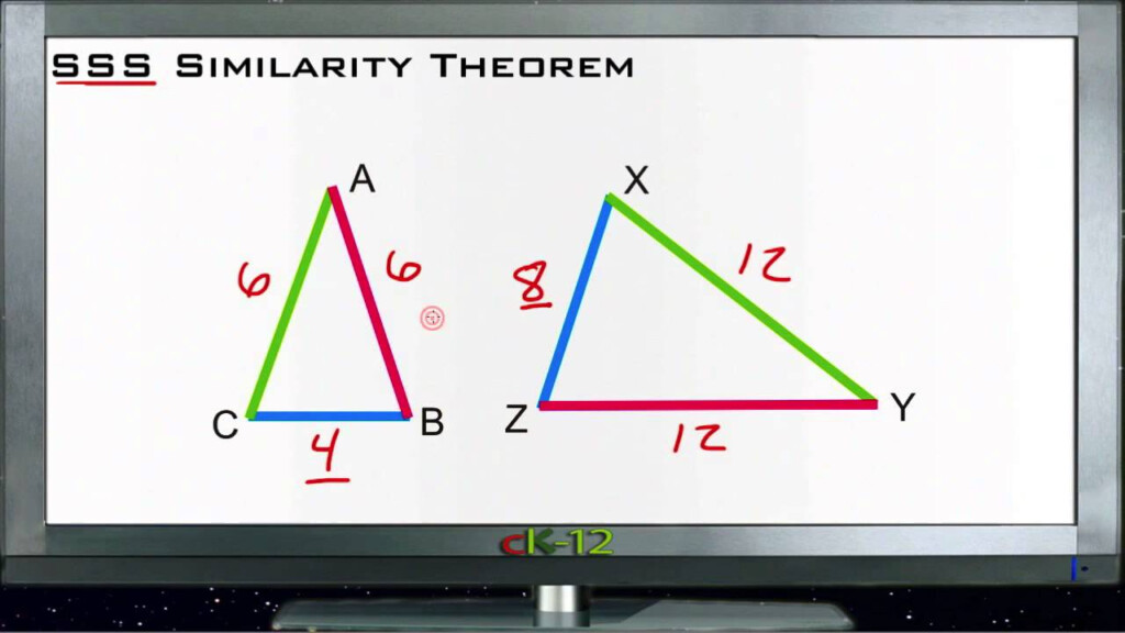 SSS Similarity Theorem Lesson Basic Geometry Concepts YouTube