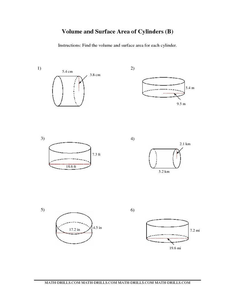 Surface Area Worksheet Pdf Db excel