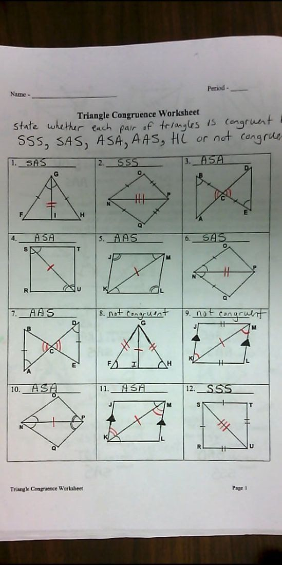 Triangle Congruence Practice Worksheet Geometry All Mrs Redmond S Math