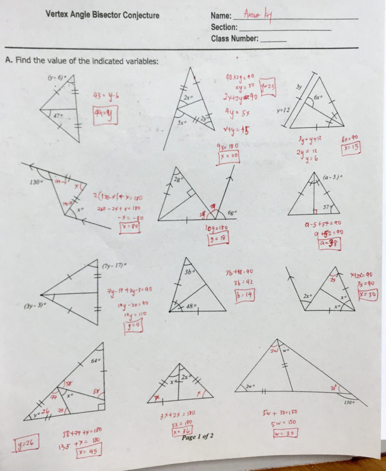 Triangle Sum And Exterior Angle Theorem Worksheet Db excel