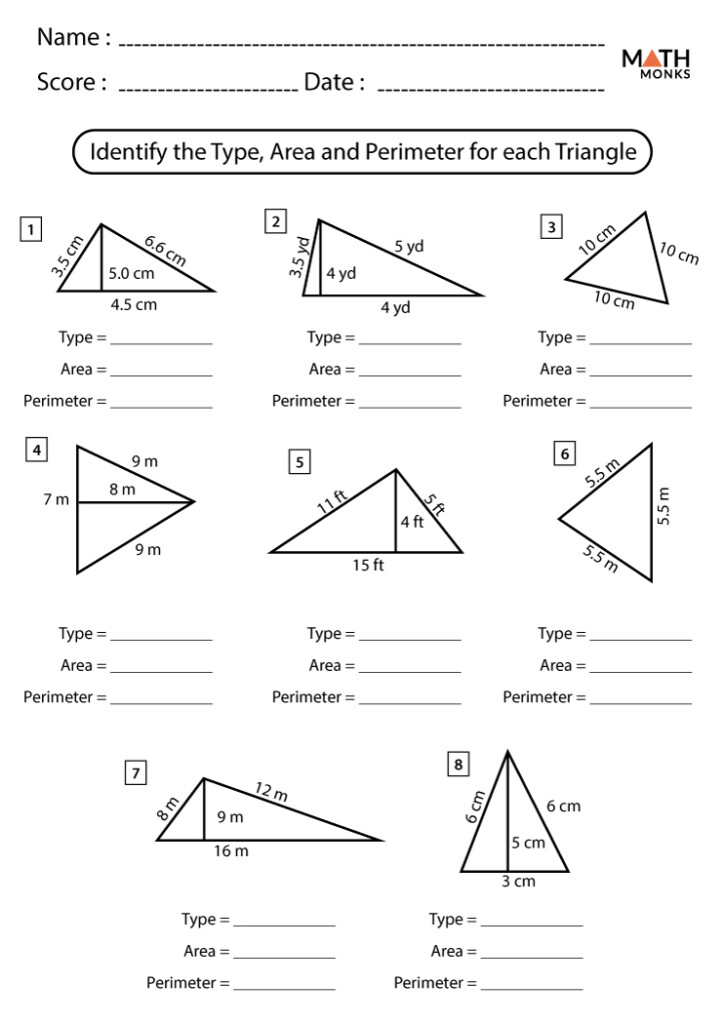 Triangle Worksheets Math Monks