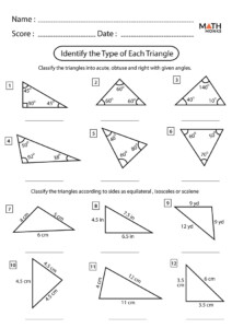 Triangle Missing Angle Worksheet - TraingleWorksheets.com