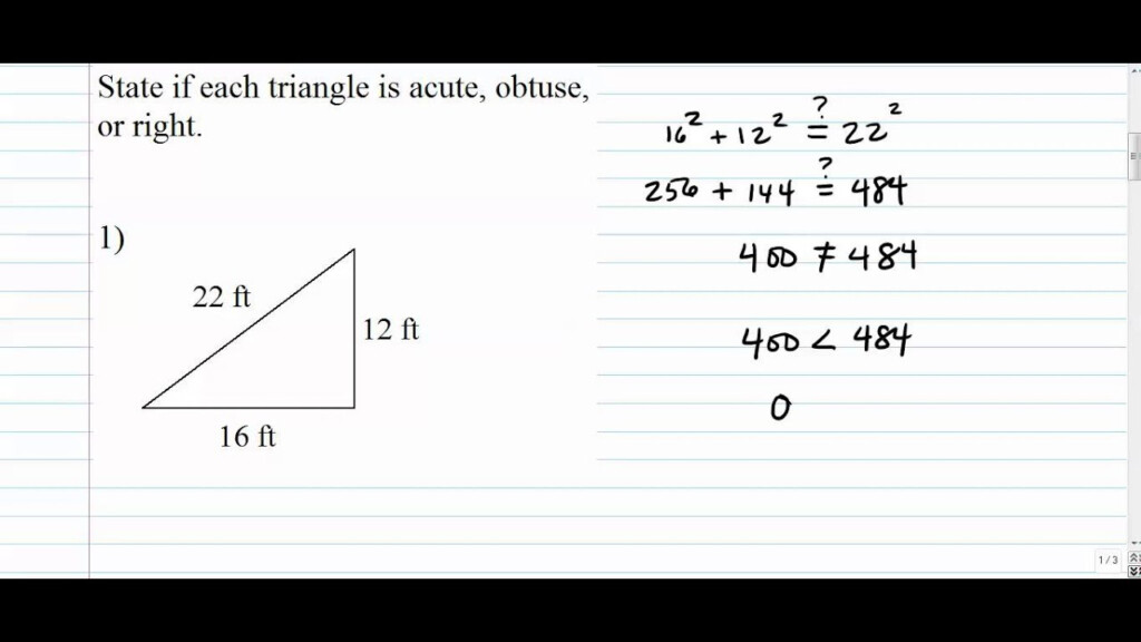 Triangles Is This Triangle Acute Obtuse Or Right Based On Side 