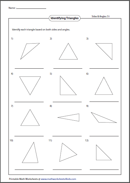 Classifying Triangles By Sides Worksheets 3337