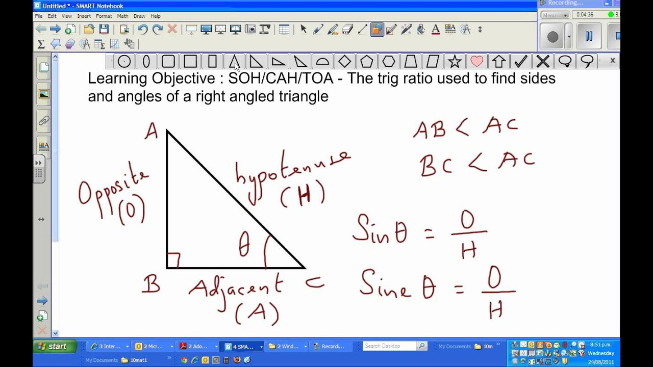 Trig Ratio SOH CAH TOA Used To Find Sides And Angles Of A Right Angled 