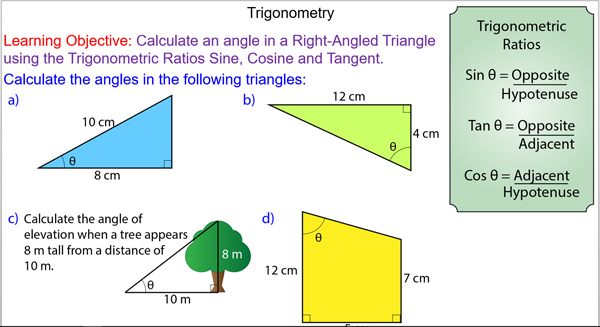 Trigonometry Angles In Right Angled Triangles