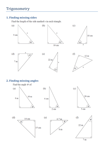 Trigonometry Worksheets 20 Free Cliparts Download Images On