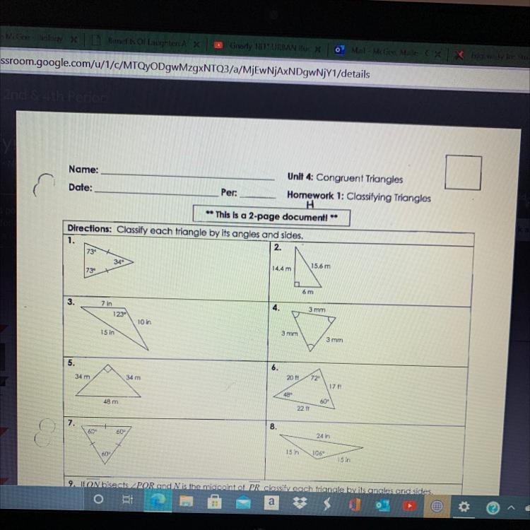 4 5 Isosceles And Equilateral Triangles Worksheet 3907