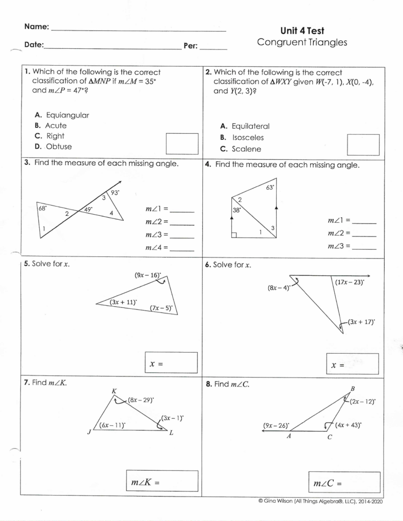 Unit 4 Test Geometry April Sanders Library Formative