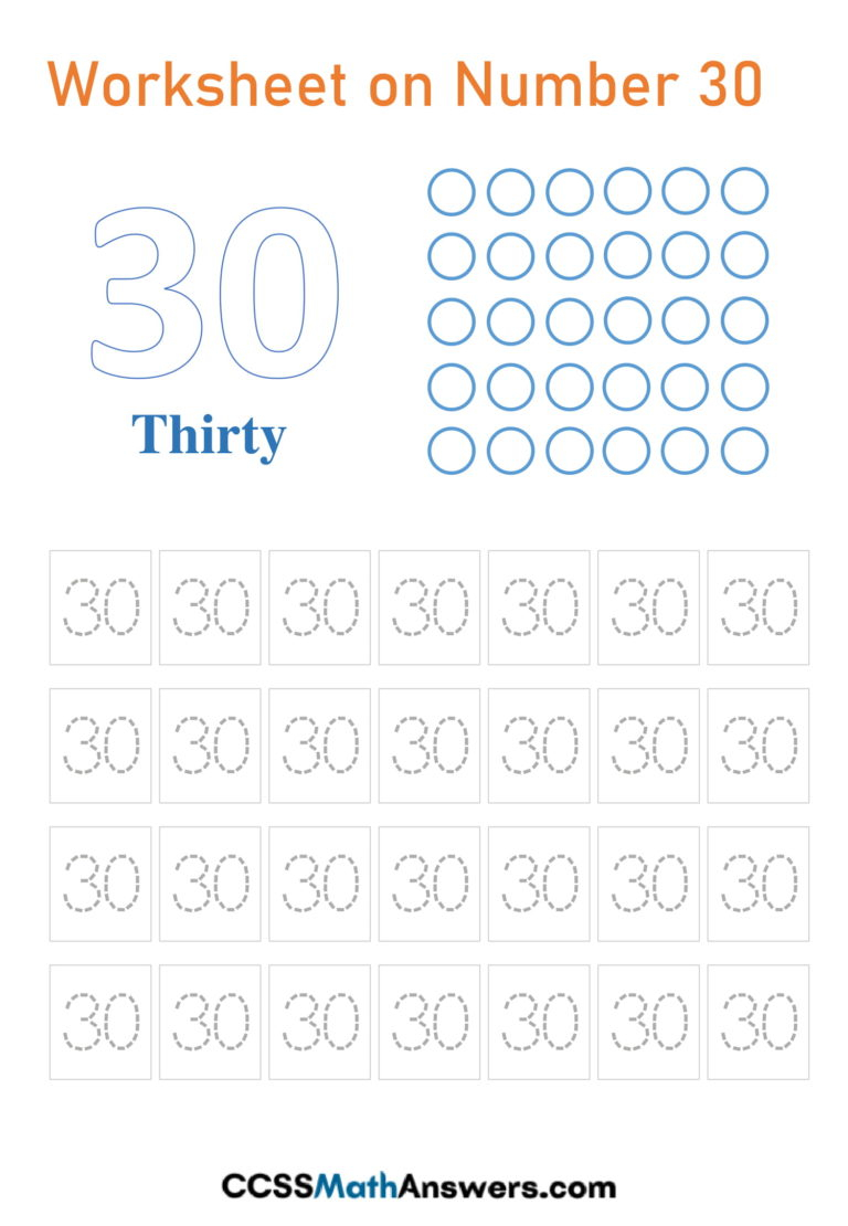 Worksheet On Number 30 Printable Number 30 Tracing Counting Writing