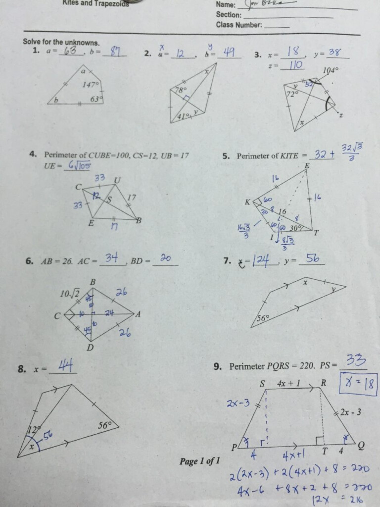 Worksheet Triangle Sum And Exterior Angle Theorem Answers Db excel