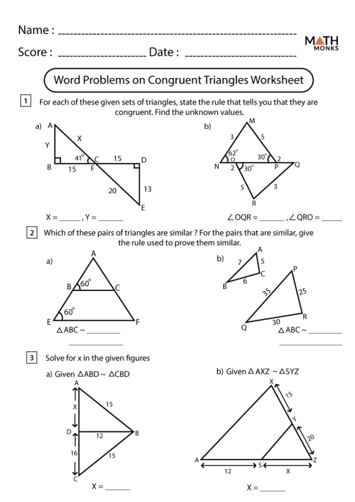 10 Triangle Congruence Worksheet Answers Pdf