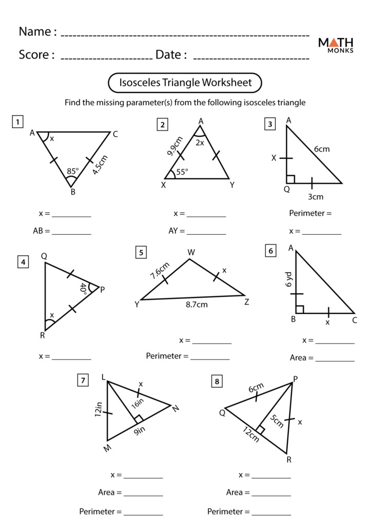 4 6 Isosceles And Equilateral Triangles Worksheet Printable Word Searches